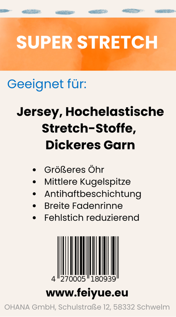 Feiyue Black Super Stretch-Nadeln – 5er Pack, 75 er Stärke