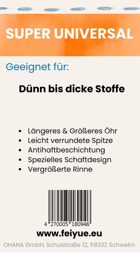 Feiyue Super Universal black-Nadeln – 5er Pack 80er Stärke