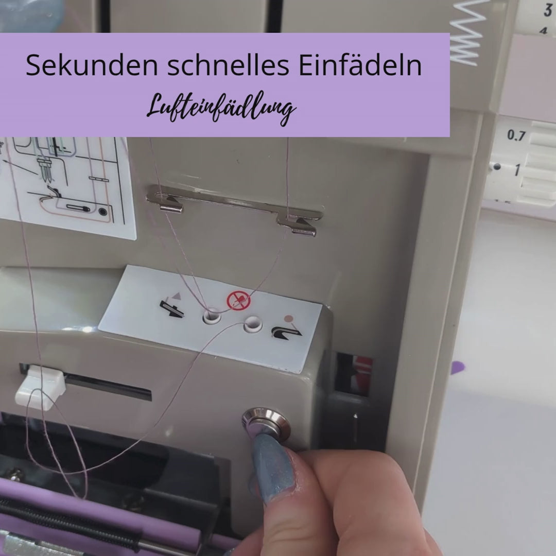 Video laden: Miri – In Sekunden Nähte wie ein Profi ohne Vorkenntnisse, nur ein Knopfdruck und zack eingefädelt